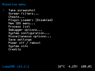 Rosalina menu screenshot