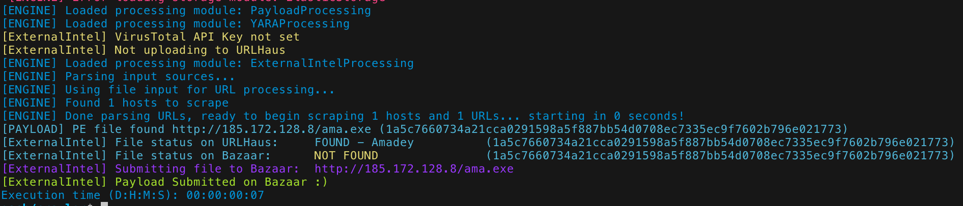 external intelligence processing module output