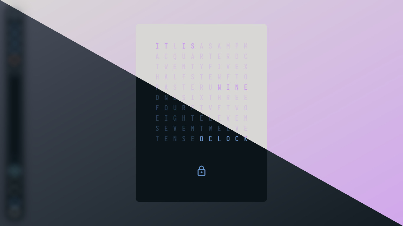 word clock lockscreen preview