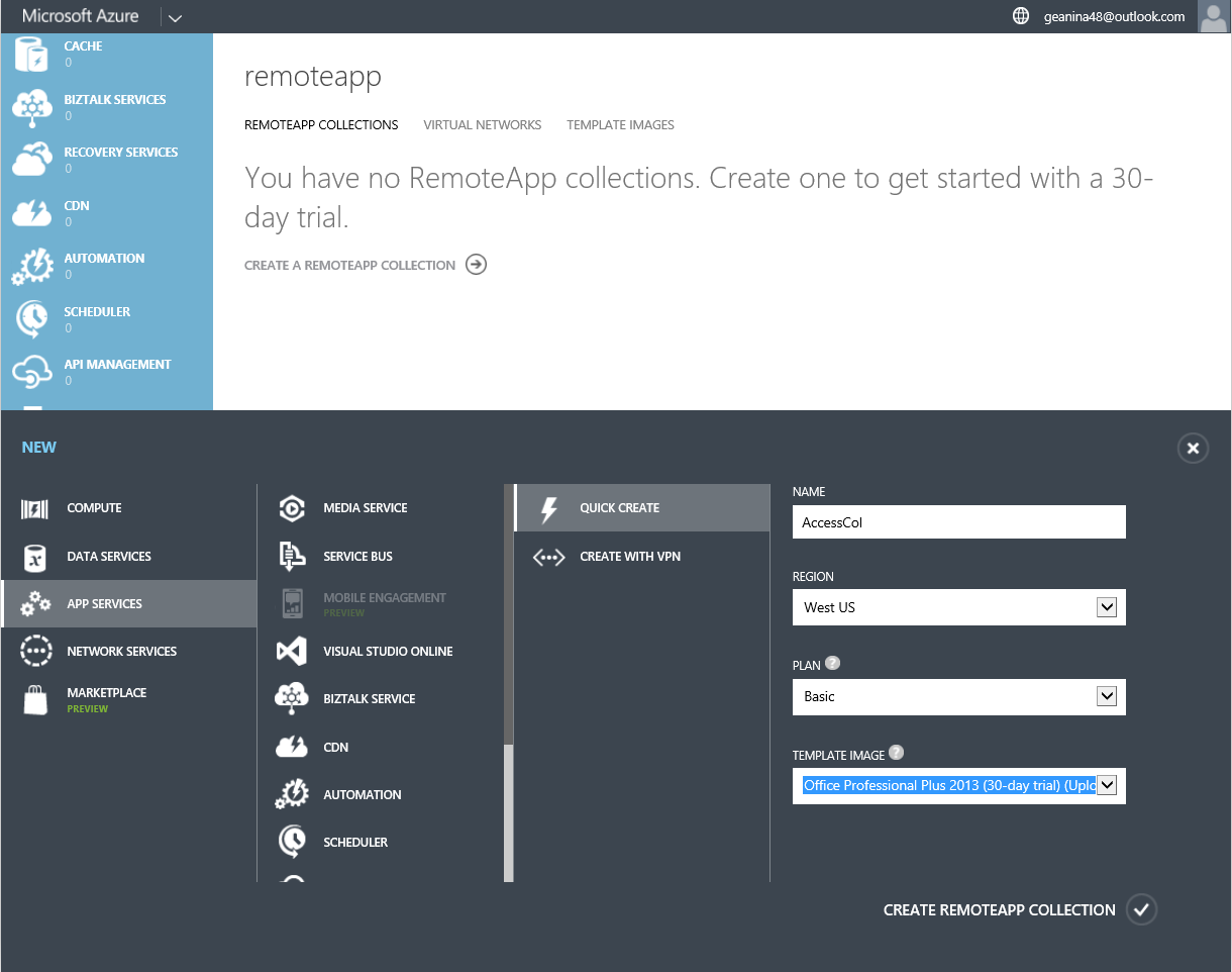 Create a cloud collection in RemoteApp