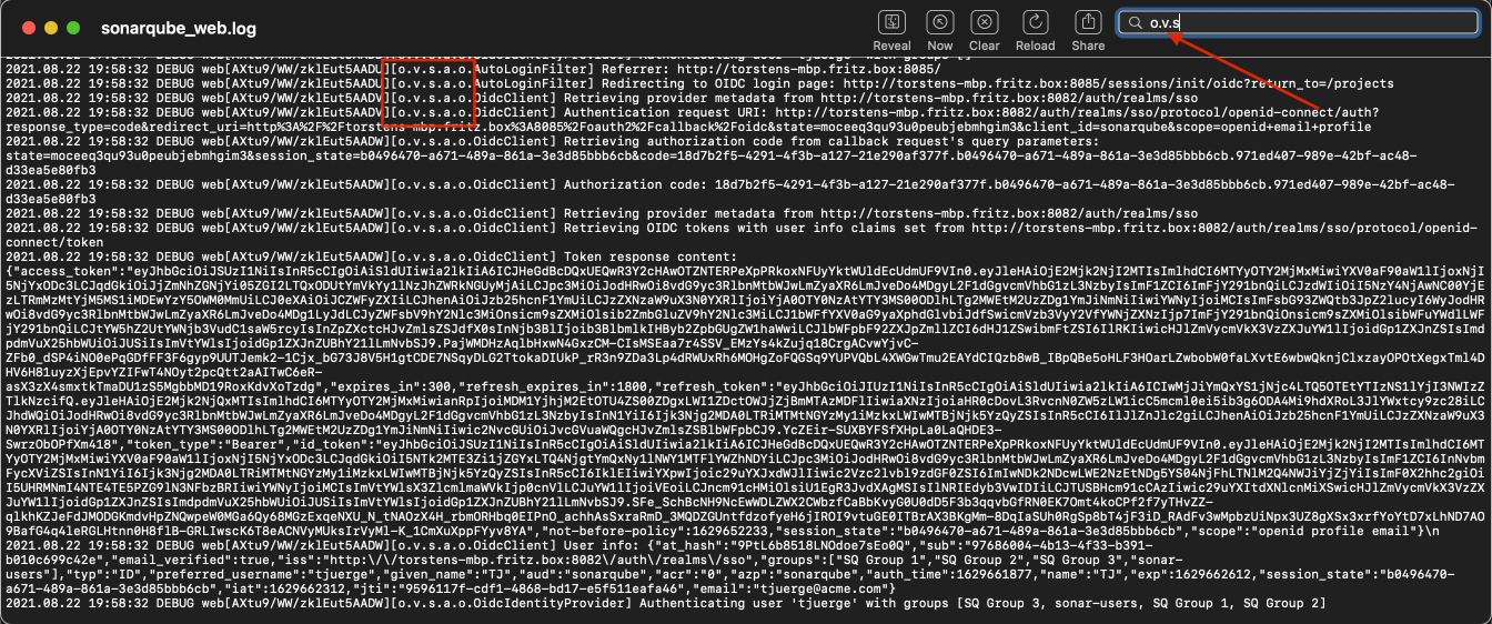 SonarQube Web Server Log Sample