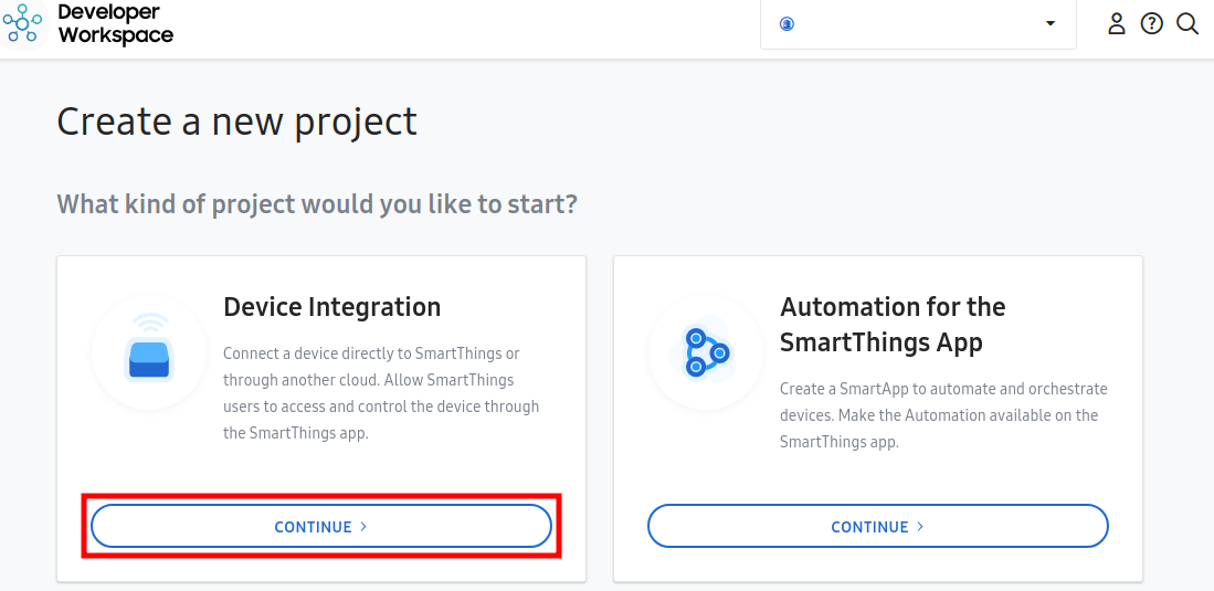 Select 'Device Integration'