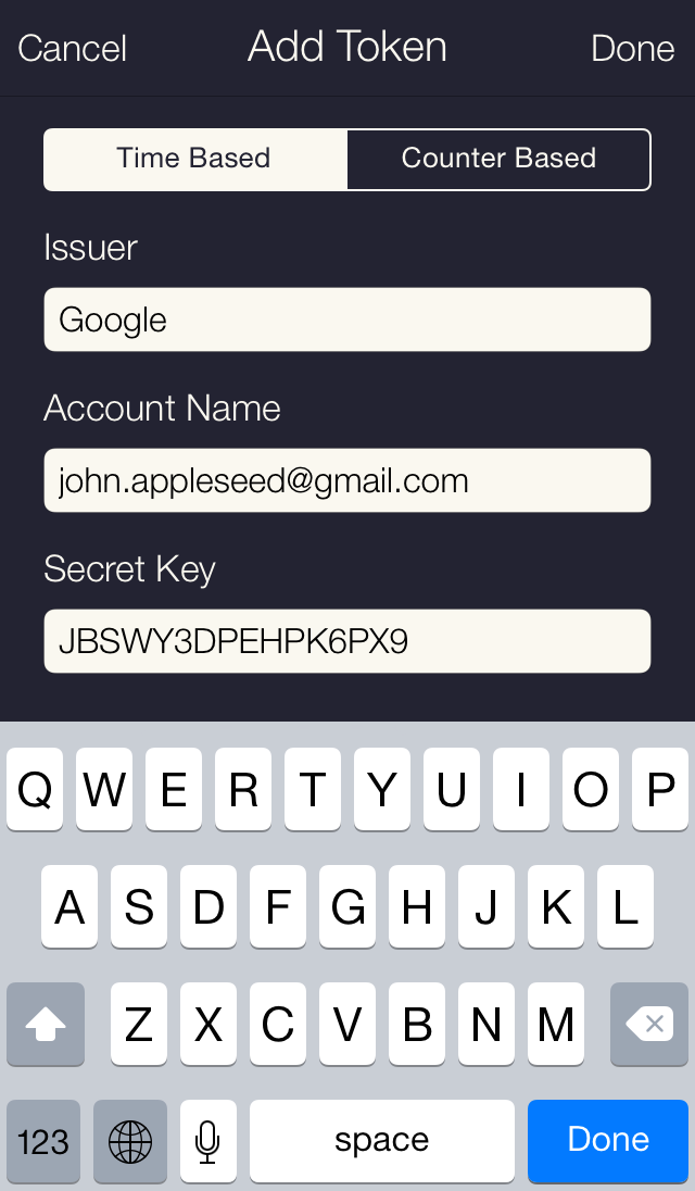 Authenticator Screenshot