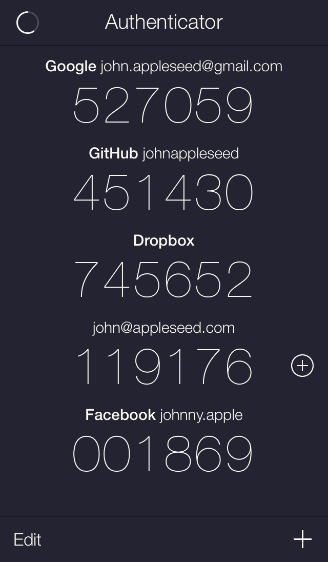 Authenticator Screenshot