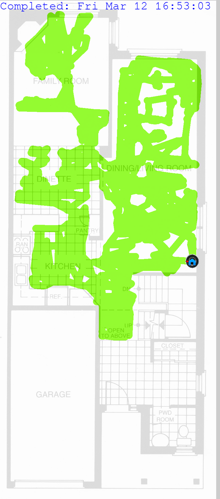 iRobot Roomba cleaning map using roomba lib