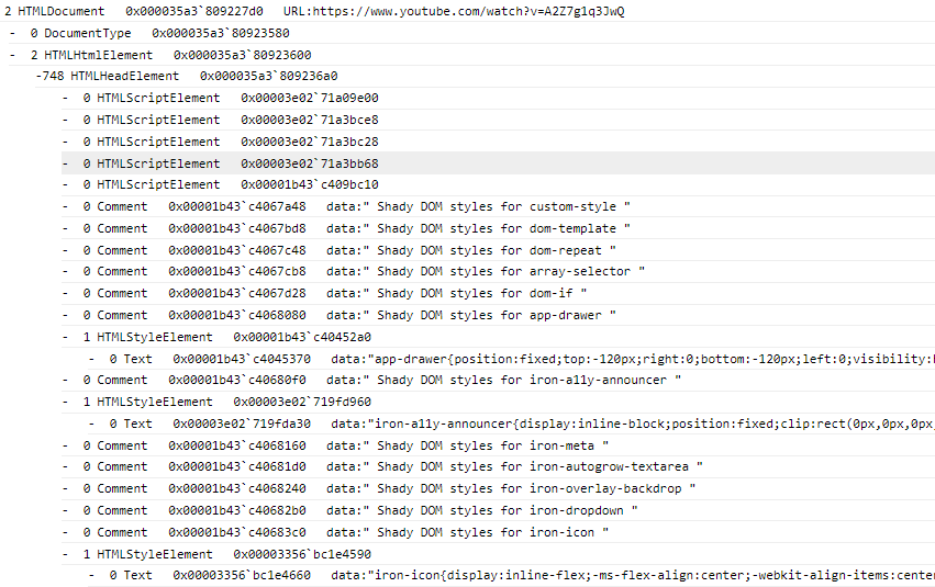 DOMTree: YouTube video