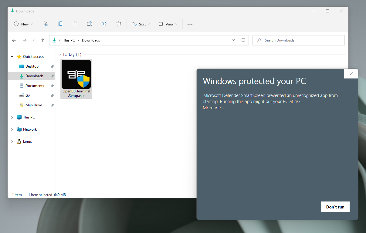 Windows protected your PC