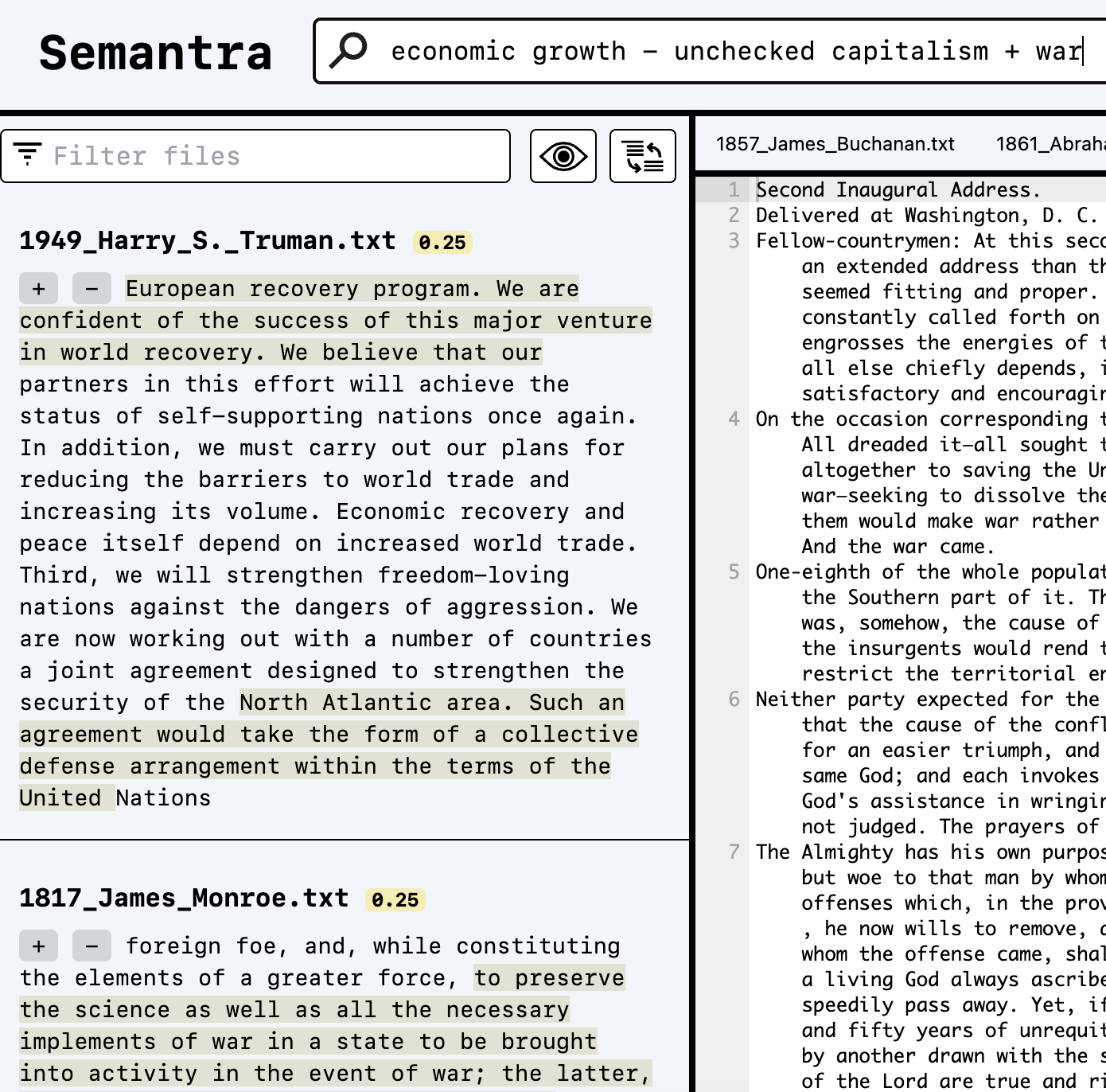 Adding and subtracting text queries