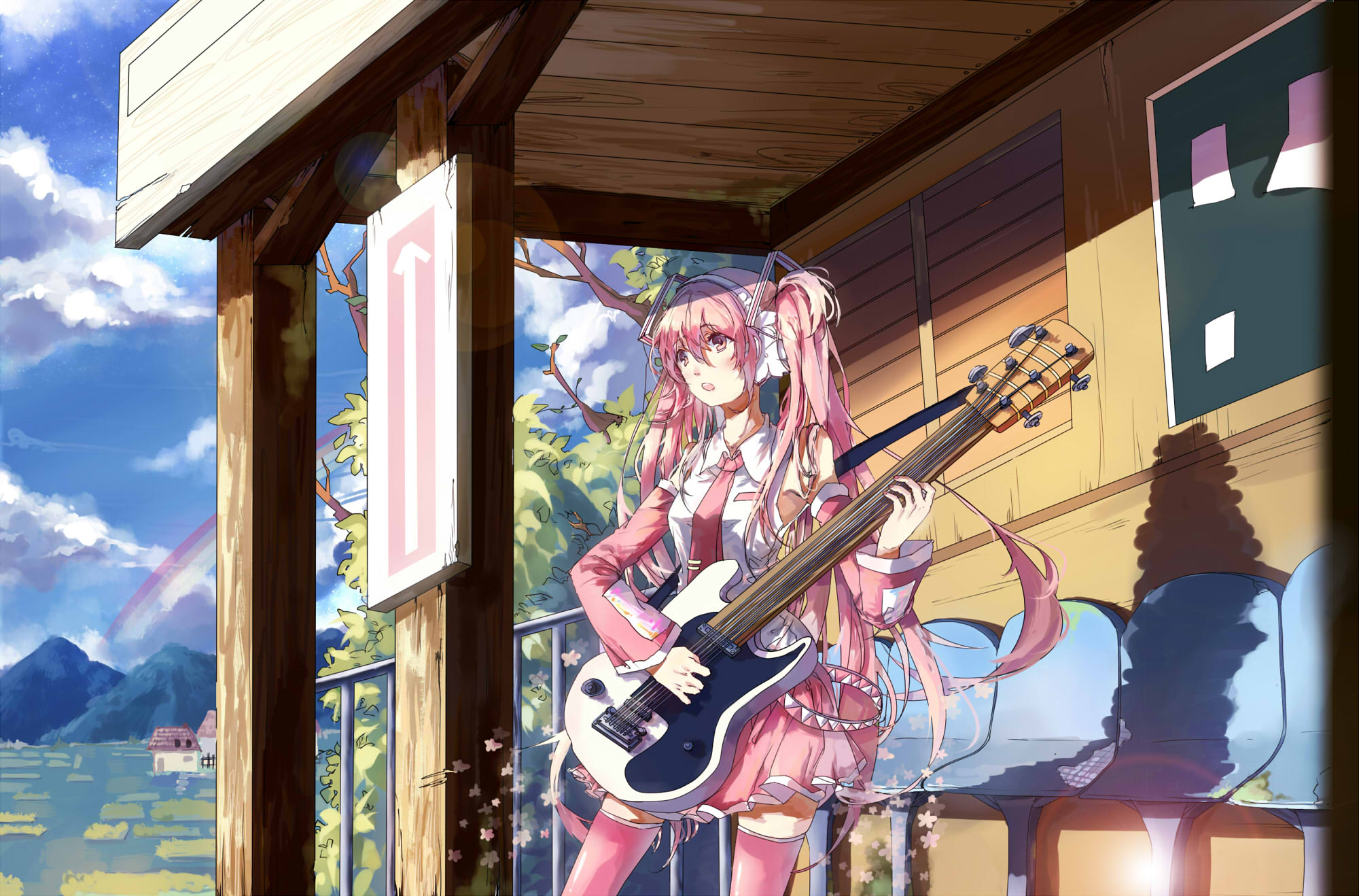 a_cartoon_of_a_girl_playing_a_guitar