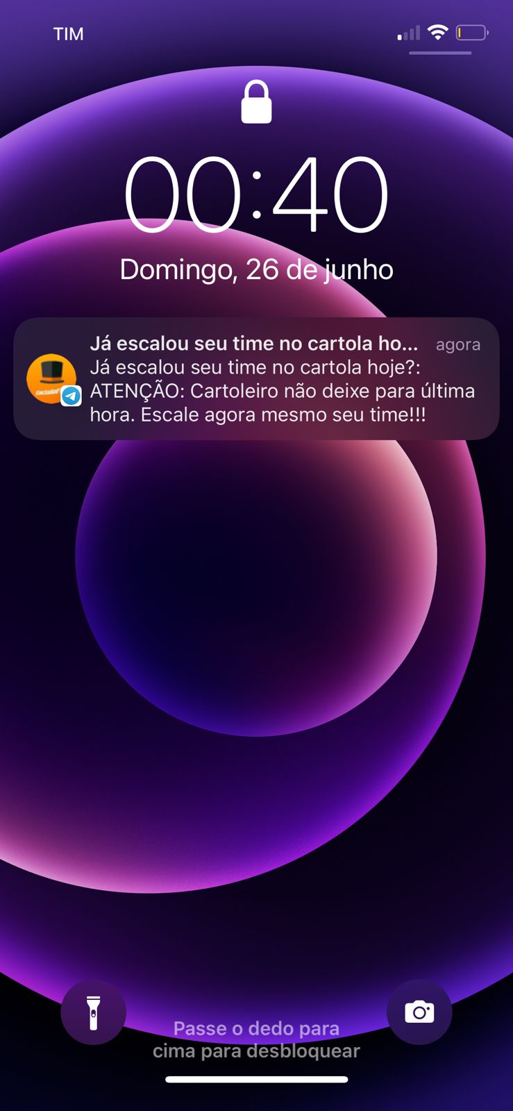 Notificação na tela de bloqueio do smartphone