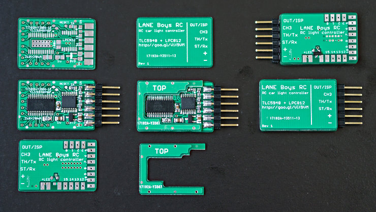 MK4 light controller in various state of assembly