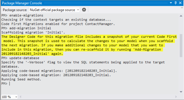 Package Manager Console commands