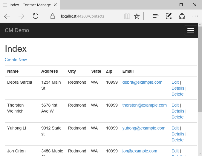 MVC view of data