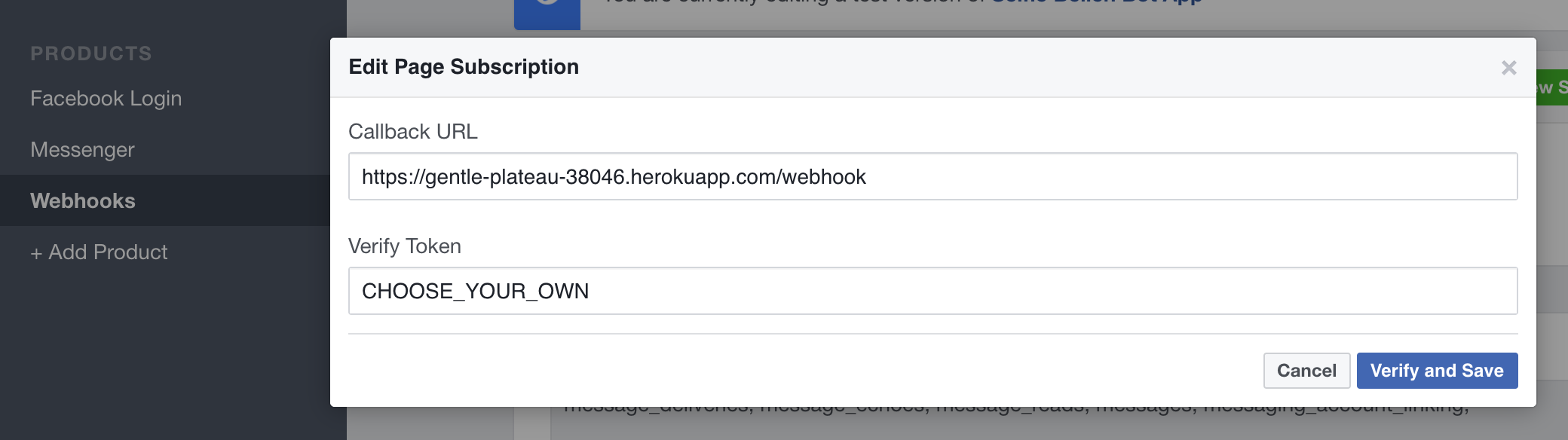 Heroku Webhook Setup