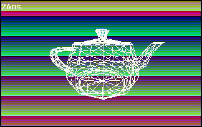 A wireframe teapot