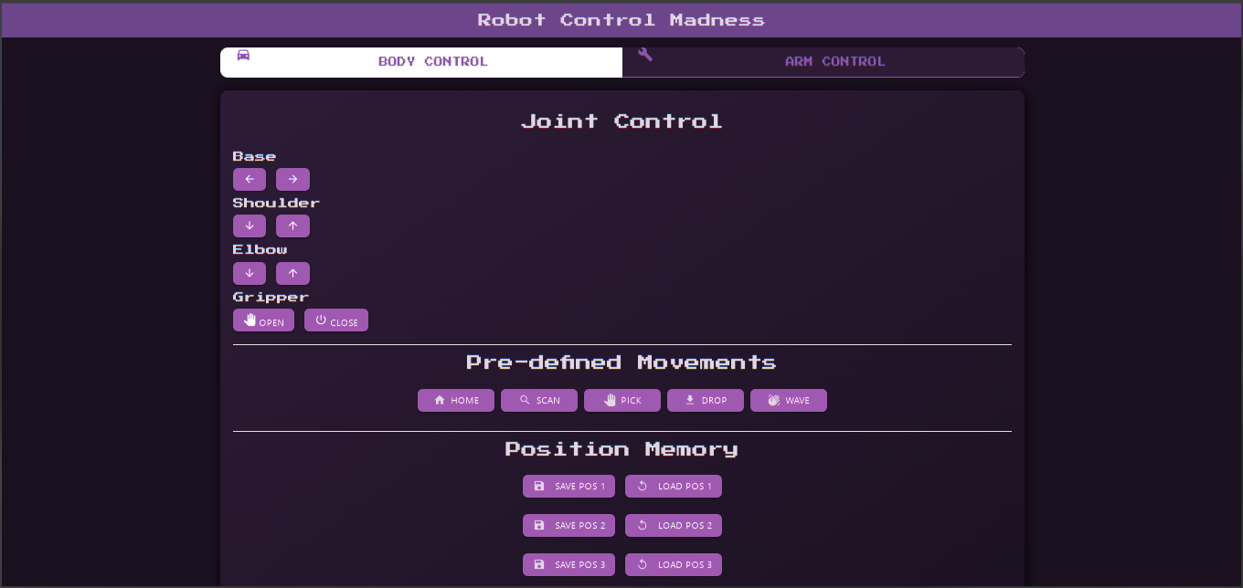 Arm Control Interface