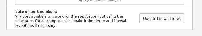 Preferences firewall info