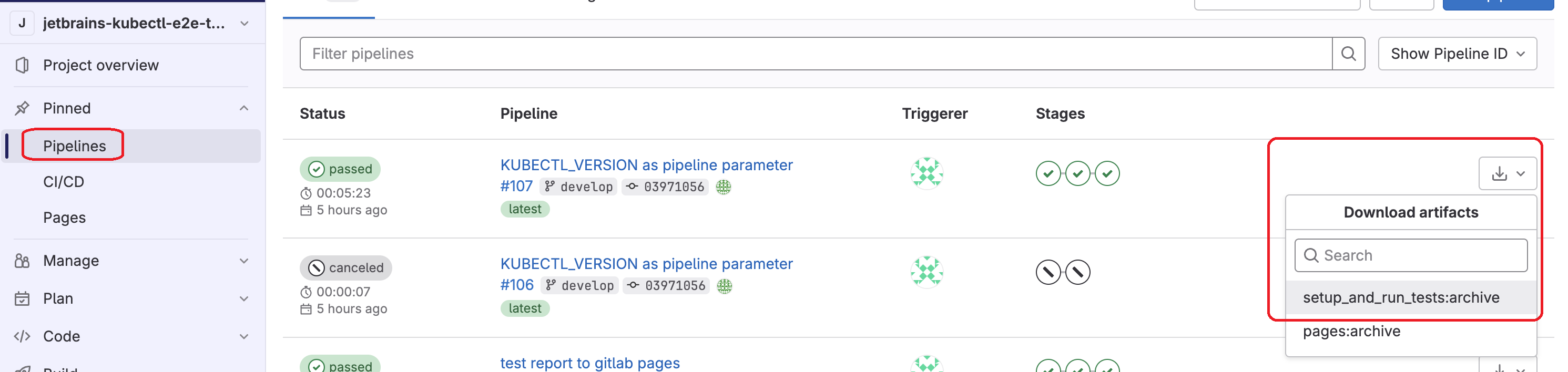 Specifying kubectl version