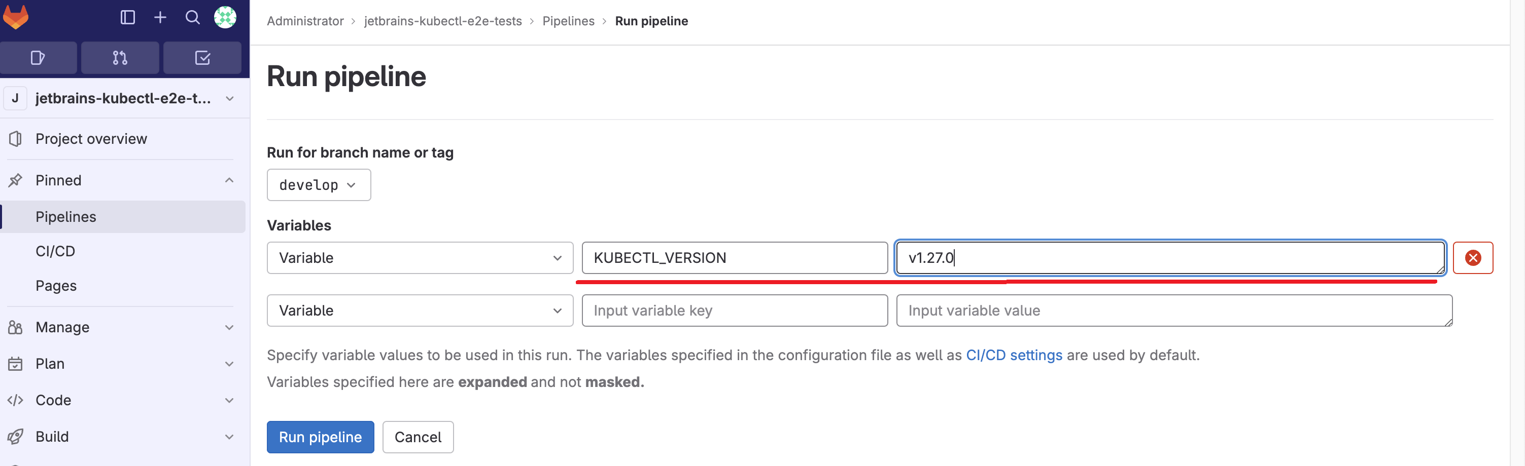 Specifying kubectl version