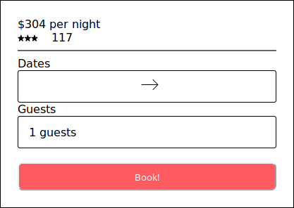 Booking Module step 1