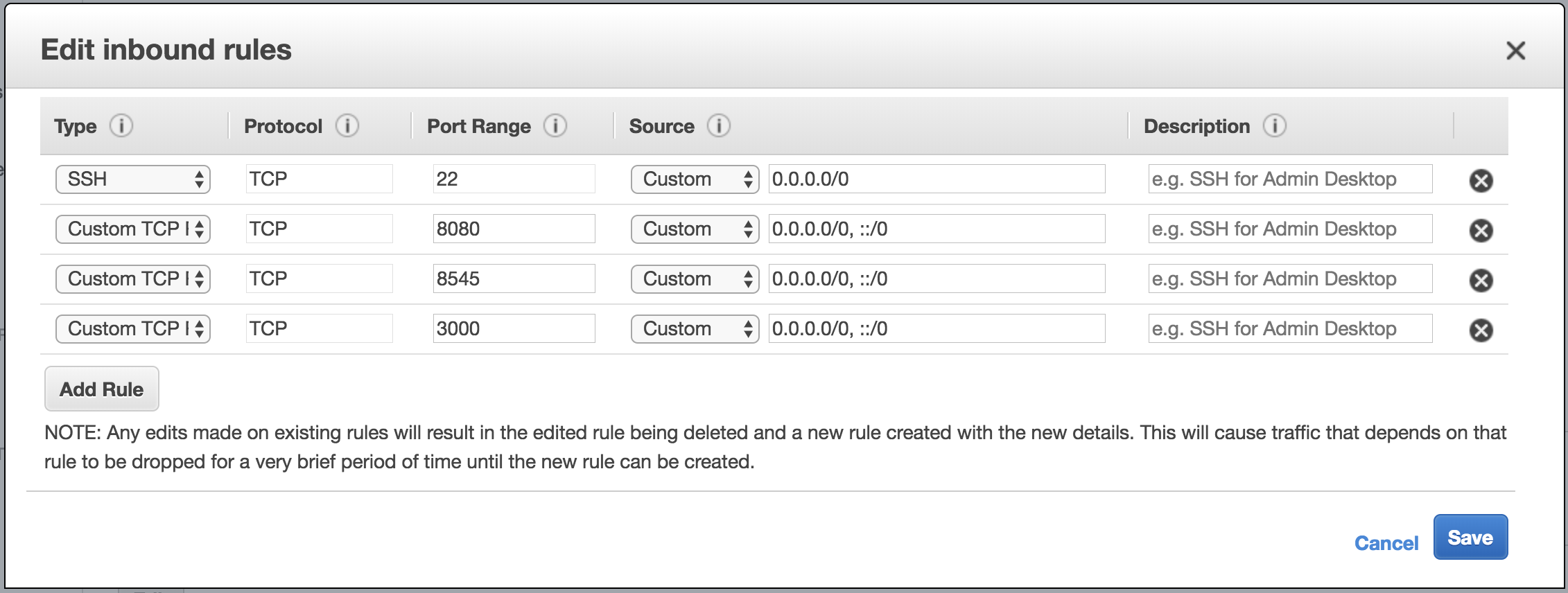 ports to enable