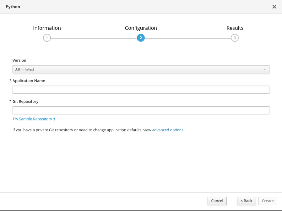 Image of Rahti web user interface: configuration with advanced options