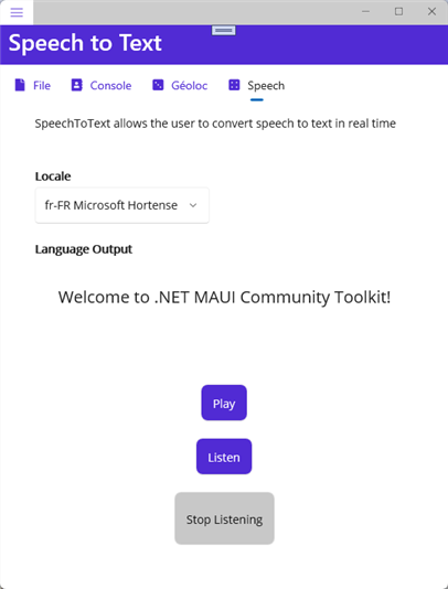 MAUI App ToolKit SpeechToText Interface