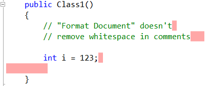 C# whitespace