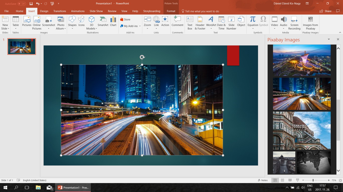 Pixabay Images Screenshot inside PowerPoint