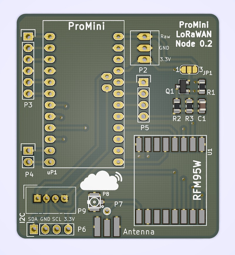 3D rendered PCB