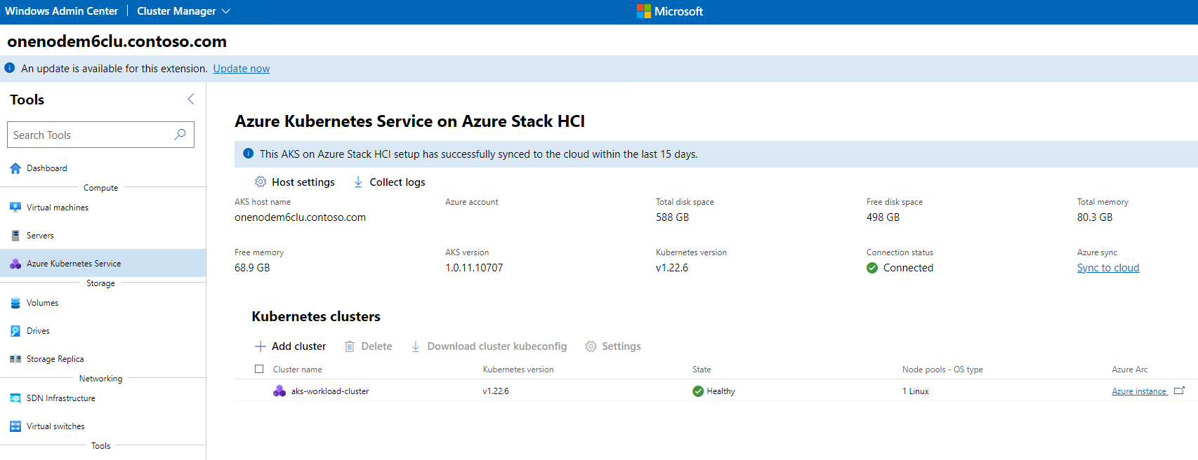 HCI Workload AKS cluster