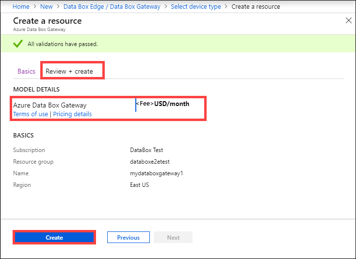 Review Data Box Gateway resource details