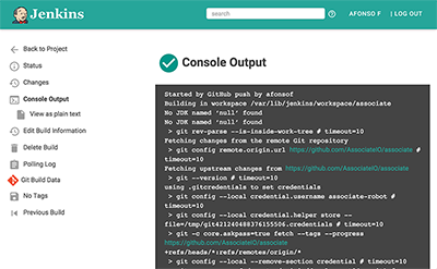 Screenshot jenkins-material-theme console