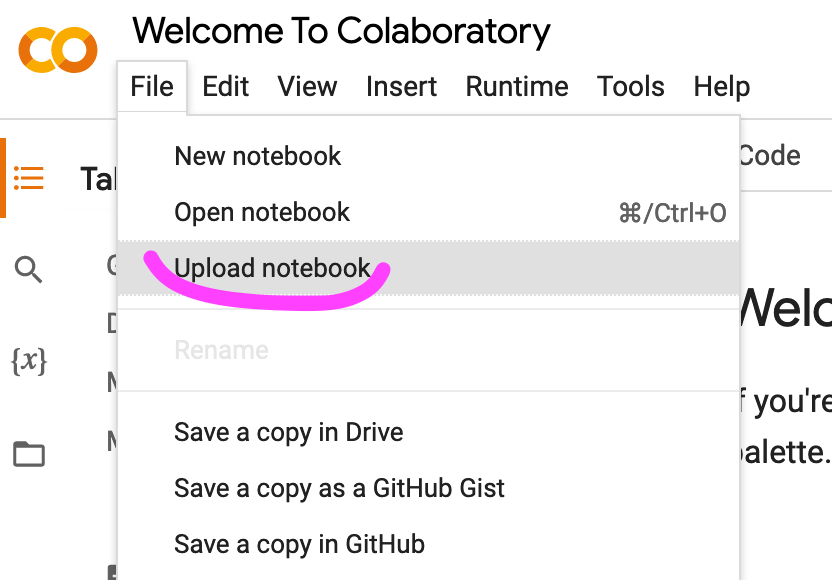 Upload notebooków