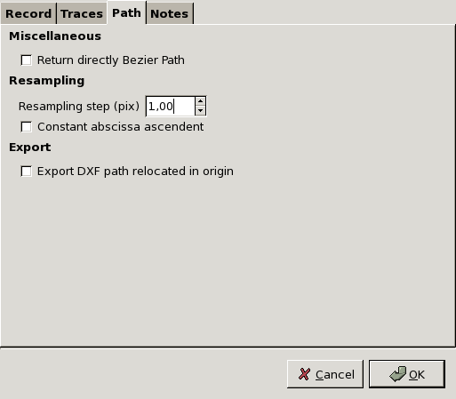 Session window – Path tab 