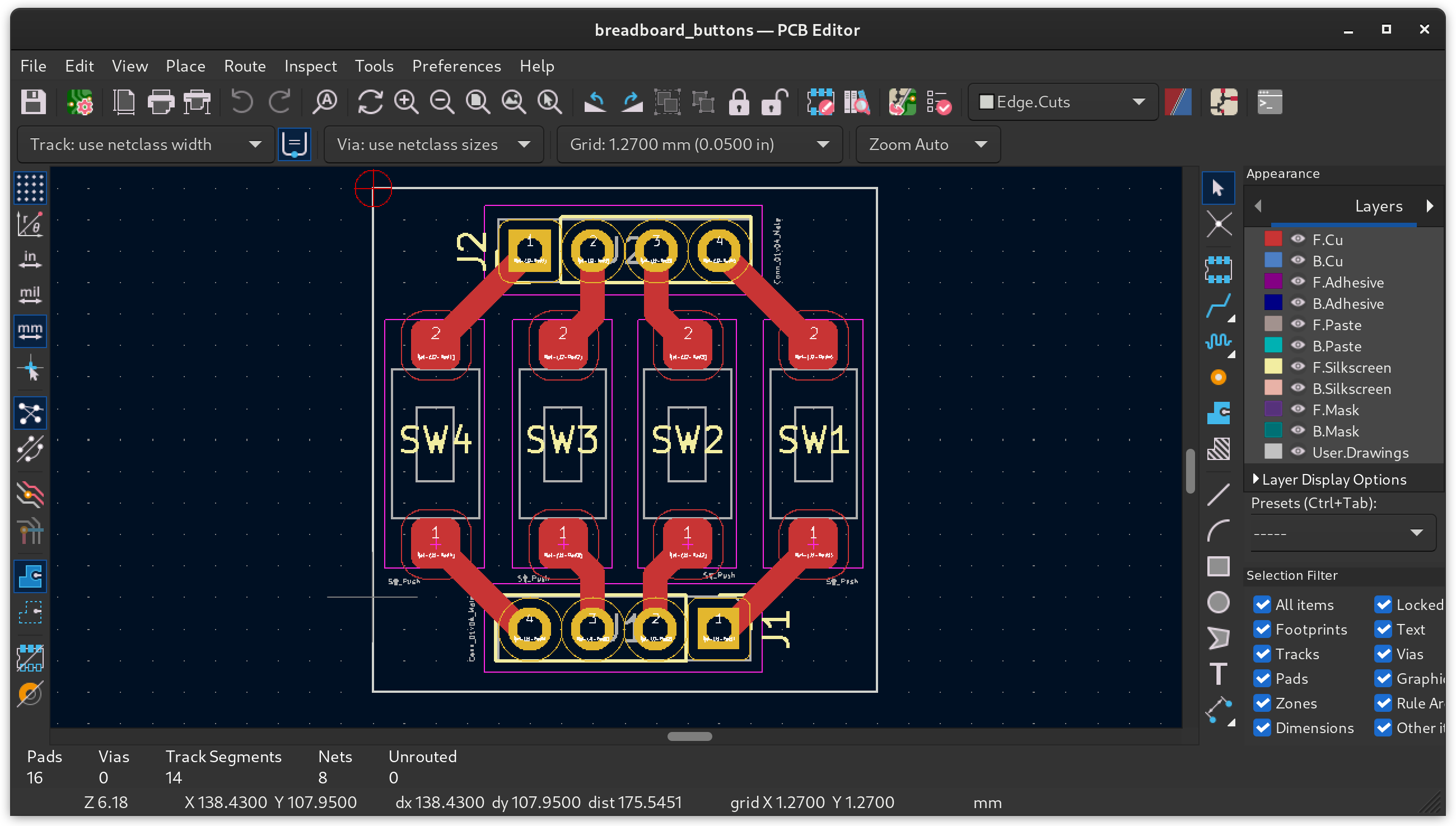 button pcb