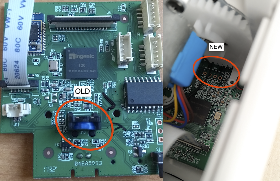 Old pan end-stop vs new (missing) end-stop