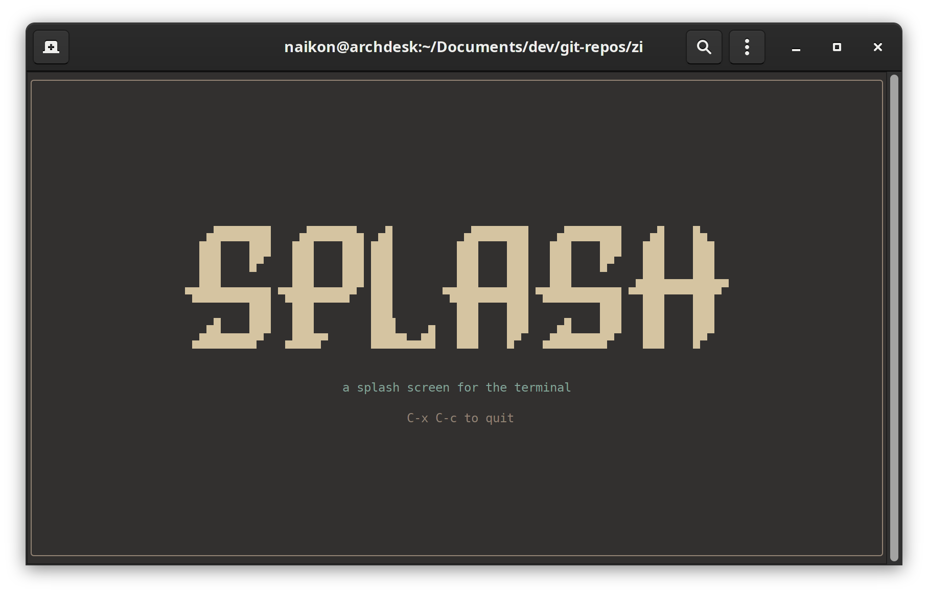 Splash Example Screenshot