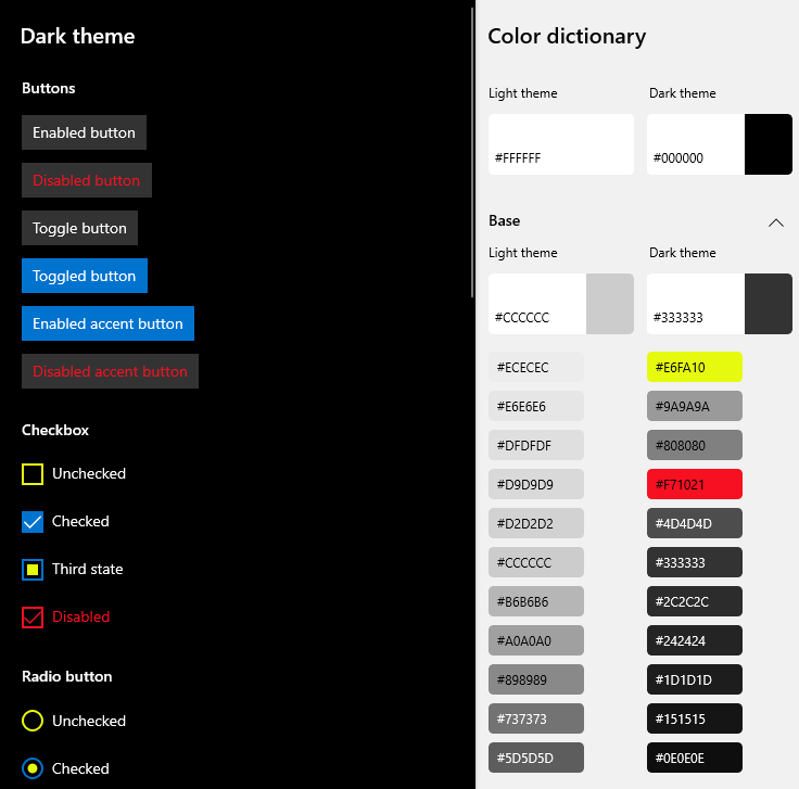 color properties window details