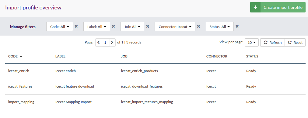 Import profiles