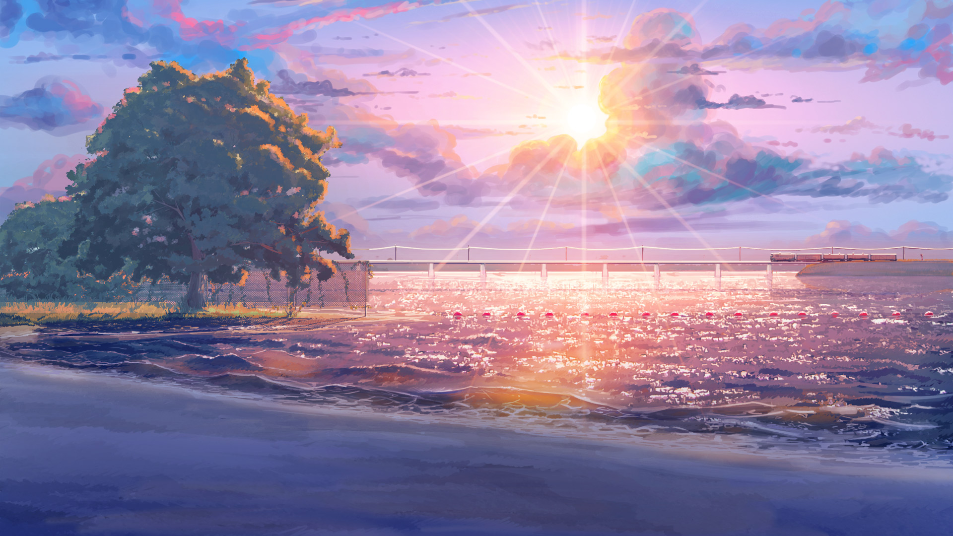 a_sunset_over_a_beach