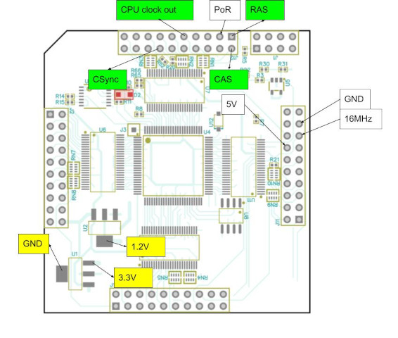 Top board pins to connect to bottom board for first test