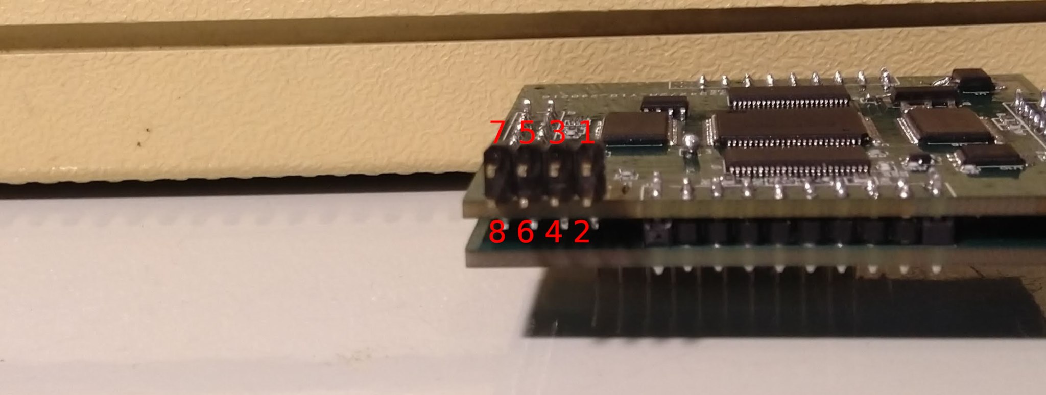 Programmer pin numbers of the JamSoftElectronULA