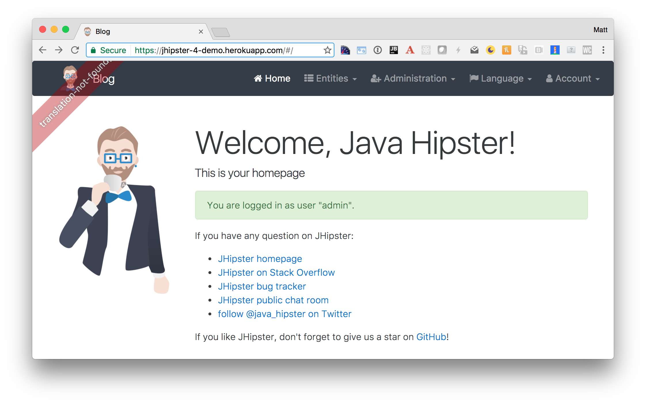 JHipster 4 demo on Heroku