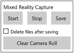 Mixed Reality Capture Controls