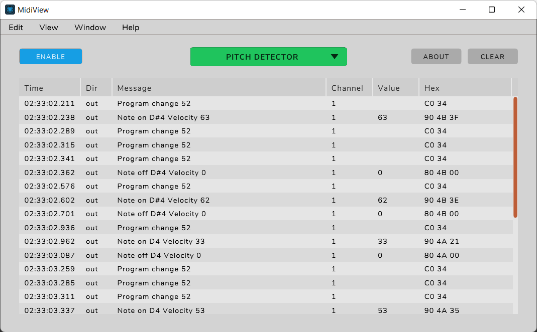 MidiView snapshot