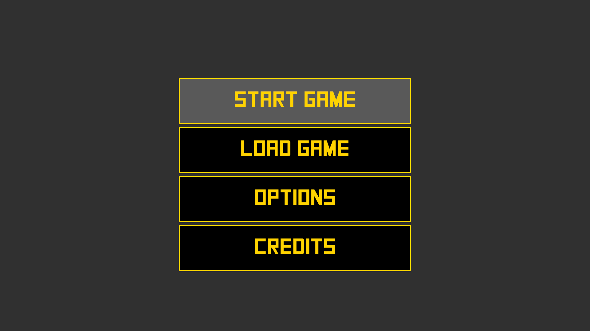 main menu example screenshot