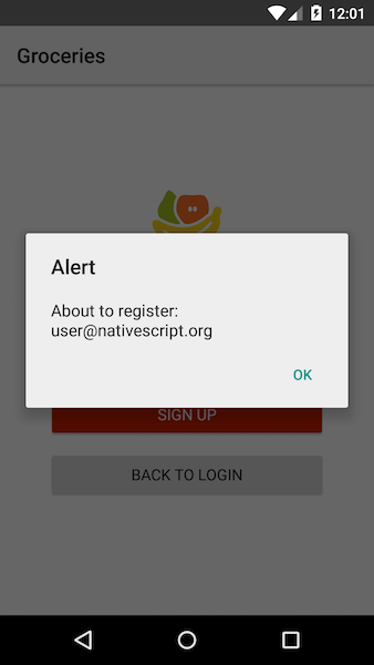 Alert on Android