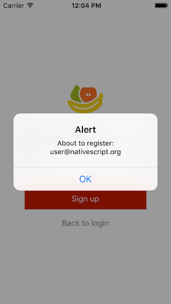 Alert on iOS