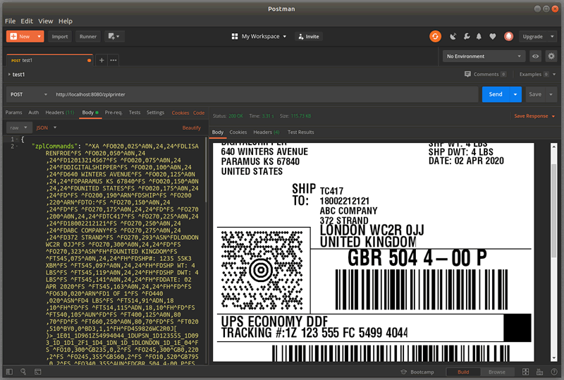 ZPL Commands Sample 1